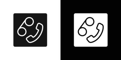 Voicemail icon Flat set outline vector