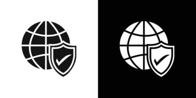 Web Security icon Flat set outline vector