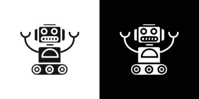 Wheels robot icon Flat set outline vector