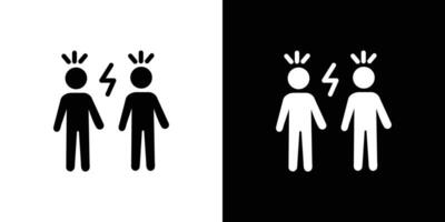 Angry people conflicts icon Isolated flat in outline vector