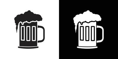 beer mug icon Isolated flat in outline vector