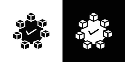 Blockchain technology icon Isolated flat in outline vector