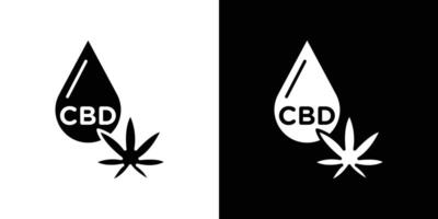 CBD oil drop icon Isolated flat in outline vector