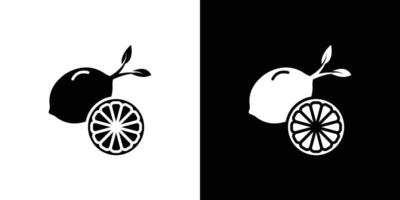 Citrus, lemon, lime, orange, tangerine slice icon Isolated flat in outline vector