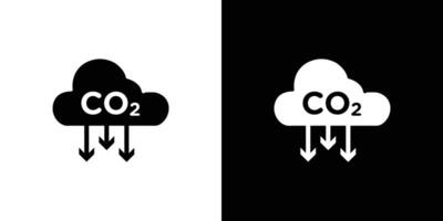 CO2 reduction icon Isolated flat in outline vector