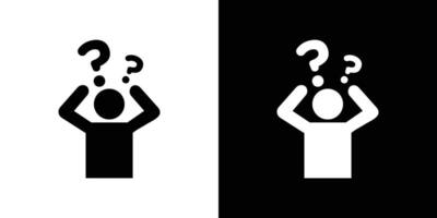 Confusing man icon Isolated flat in outline vector