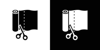 Cut roll of fabric icon Isolated flat in outline vector