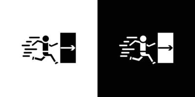 Emergency exit icon Isolated flat in outline vector