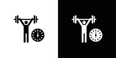 exercise time icon Isolated flat in outline vector