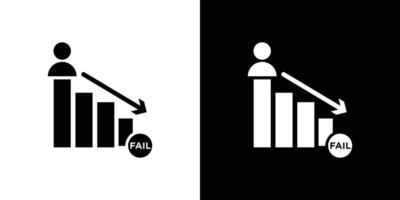 Fail or failure icon Isolated flat in outline vector