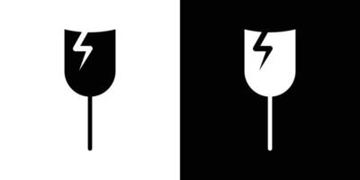 Fragile package icon Isolated flat in outline vector