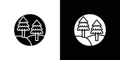Forest and park trees icon Isolated flat in outline vector