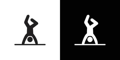handstand exercise icon Isolated flat in outline vector