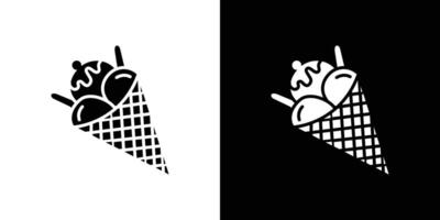 ice cream cone icon Isolated flat in outline vector