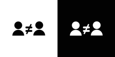 Inequality icon Isolated flat in outline vector