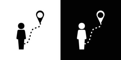 Man going to destination icon Isolated flat in outline vector