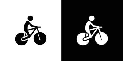 Man on bicycle icon Isolated flat in outline vector