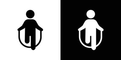 Man jumping with skipping rope icon Isolated flat in outline vector