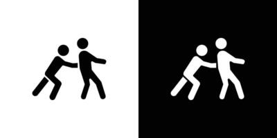 Man pushing another person icon Isolated flat in outline vector