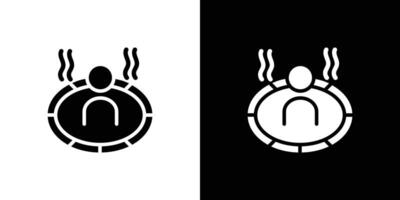 Man relaxing in jacuzzi icon Isolated flat in outline vector