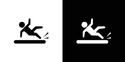 Man slide on slope icon Isolated flat in outline vector