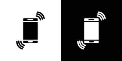 Mobile phone vibrating icon Isolated flat in outline vector