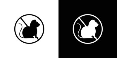 No cats allowed icon Isolated flat in outline vector