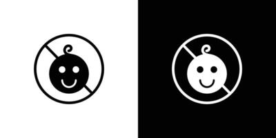 No kid allowed icon Isolated flat in outline vector