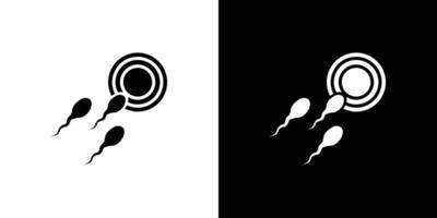 ovule being fertilized by sperm icon Isolated flat in outline vector