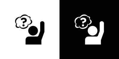 Person asking question icon Isolated flat in outline vector