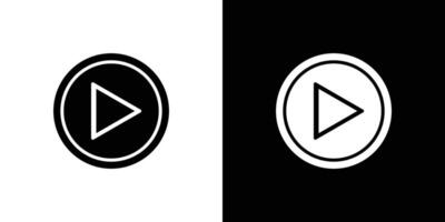Play button icon Isolated flat in outline vector