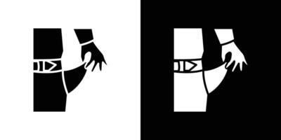 poor person empty pockets icon Isolated flat in outline vector