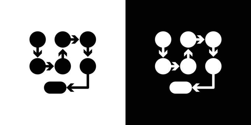 Process, method, step, procedure or workflow icon Isolated flat in outline