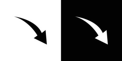 red Down arrow icon Isolated flat in outline vector