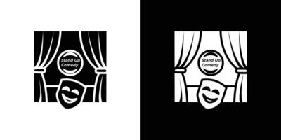 Stand up and theater show icon Isolated flat in outline vector