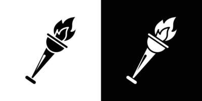 Torch flame icon Isolated flat in outline vector