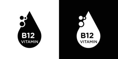 Vitamin B12 drop icon Isolated flat in outline vector