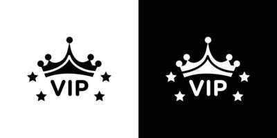 Vip text with crown icon Isolated flat in outline vector