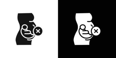 Abortion of fetus icon Flat line illustration vector