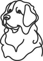A dog is drawn in a line on a white background vector