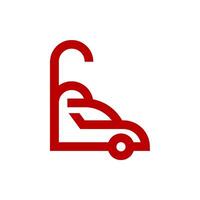 a red car with a red number six with white background vector