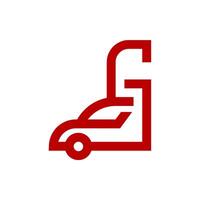 a red car icon with a red line on it vector