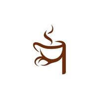 A combination of Alphabets with Coffee or Coffee Beans with a Brown Base Color for Logo Design look like a letter q vector