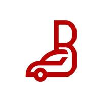 a red car in white background with the letter b on it vector