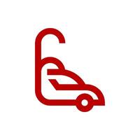 a red car with a red number 6 on it vector