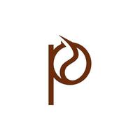 a logo for a company like a coffee bean that is called p vector