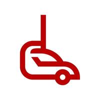 a red car with a pole on top of it vector