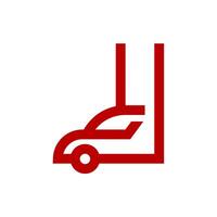 a red car is shown in the shape of a building vector