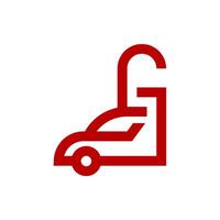 a red car with a lock on it vector