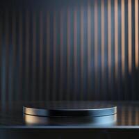 An empty table with a black surface photo